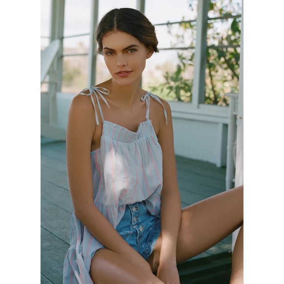 Anthropologie Maeve Gauzy Tiered Tunic Tank - NWT - SZ (L) - Picture 2 of 16